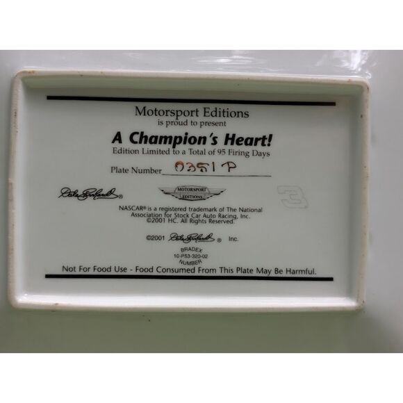 Dale Earnhardt Motorsport Editions Commemorative Plates Limited Edition - Picture 8 of 11